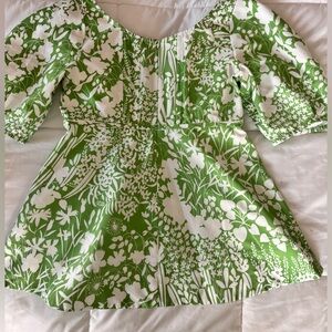 Tuckernuck Garden Green Bustier balloon sleeve top! Size S